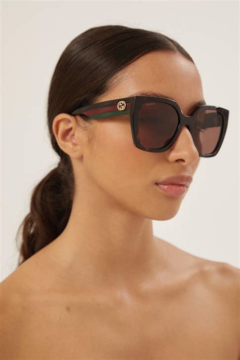 gucci square light havana sunglasses|Gucci 59mm square sunglasses.